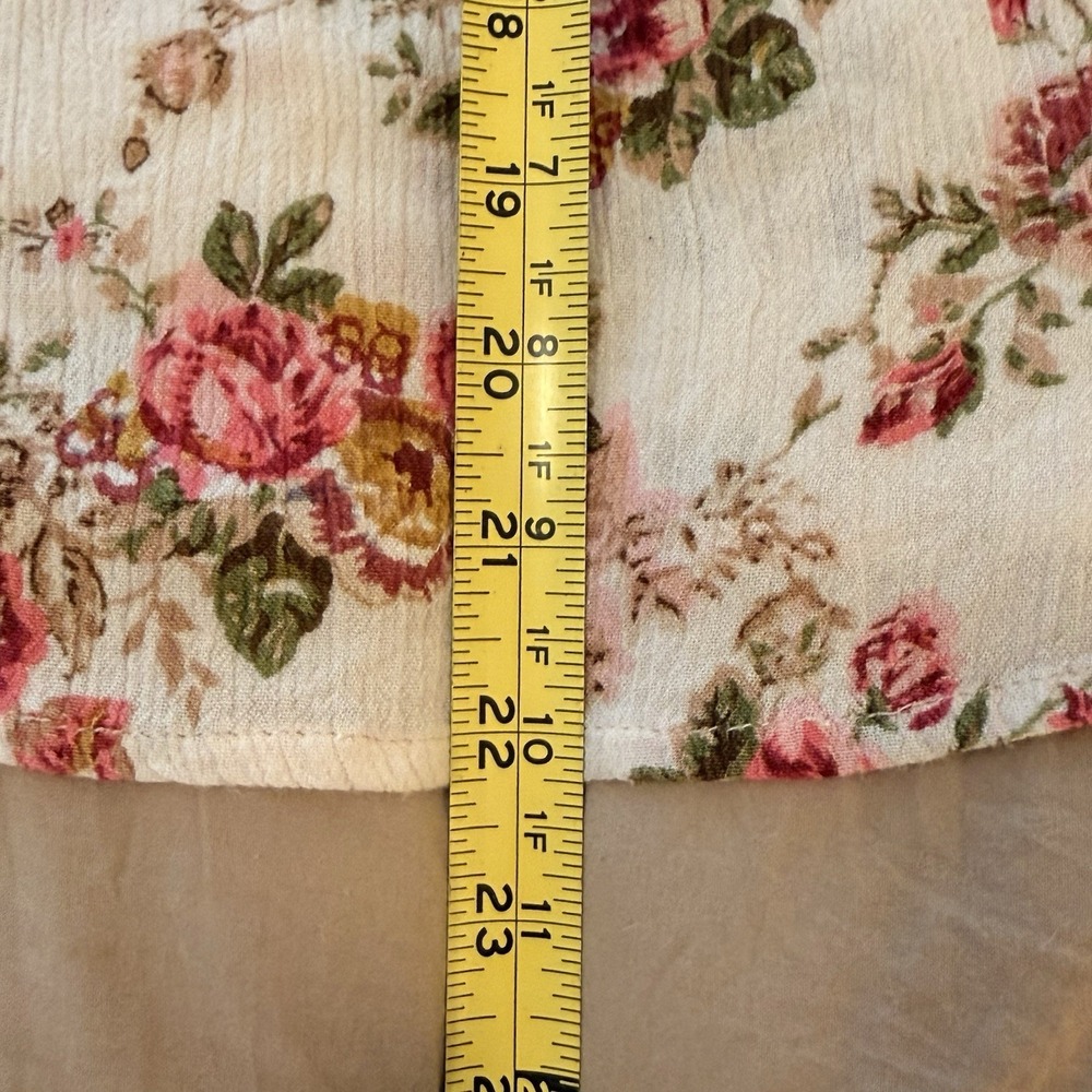 Women's Floral Crochet Trim Top Western Boho Cottagecore PM - Picture 13 of 13